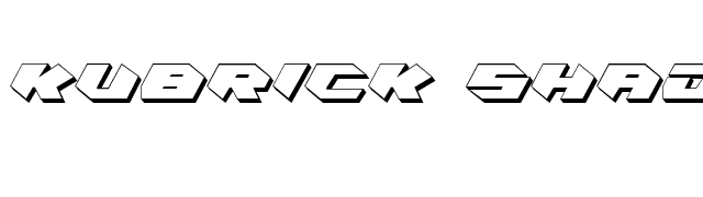 Kubrick Shadow Condensed font preview