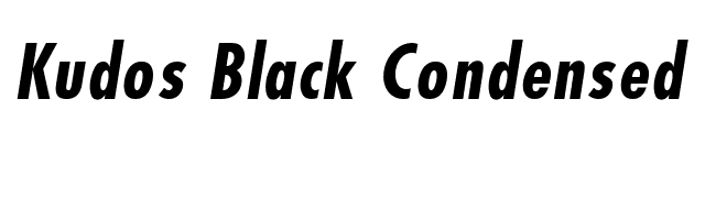 Kudos Black Condensed SSi Bold Condensed Italic font preview