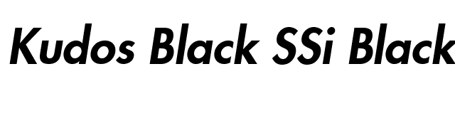 Kudos Black SSi Black Italic font preview