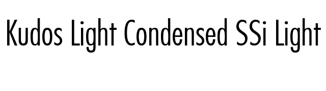Kudos Light Condensed SSi Light Condensed font preview