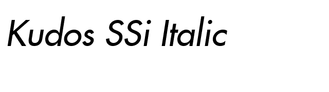 Kudos SSi Italic font preview