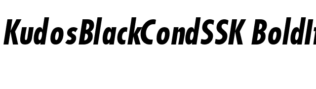 KudosBlackCondSSK BoldItalic font preview