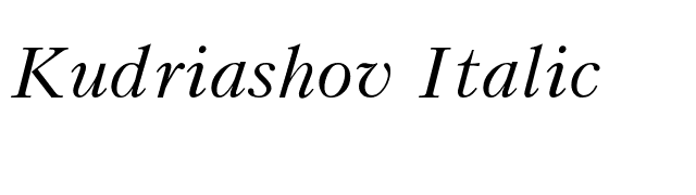 kudriashov-italic font preview