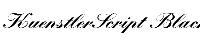 KuenstlerScript Black font preview