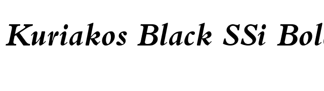 Kuriakos Black SSi Bold Italic font preview
