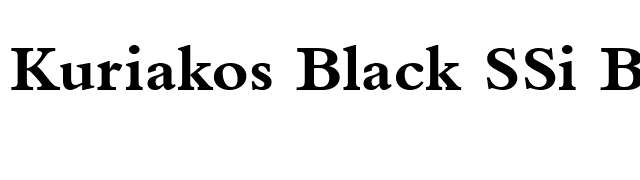 Kuriakos Black SSi Bold font preview
