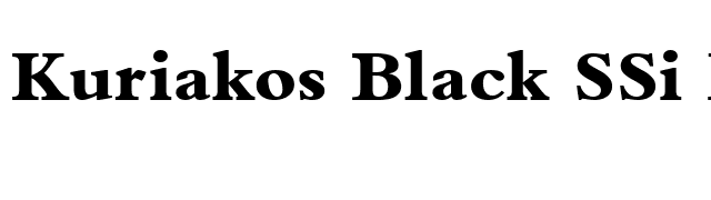 Kuriakos Black SSi Extra Bold font preview