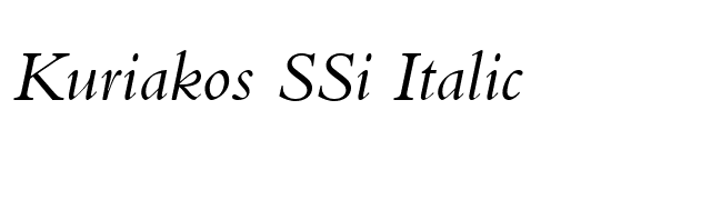 Kuriakos SSi Italic font preview