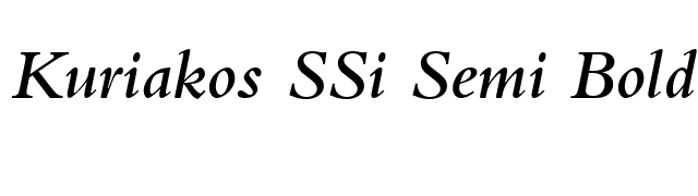 kuriakos-ssi-semi-bold-italic font preview