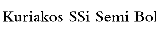 Kuriakos SSi Semi Bold font preview