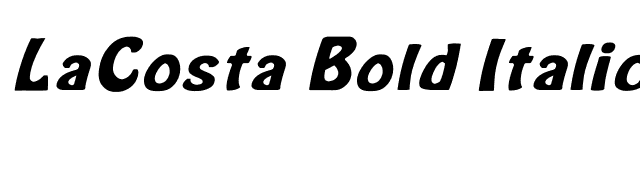 LaCosta Bold Italic font preview