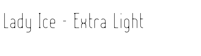 Lady Ice - Extra Light font preview