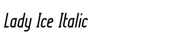 Lady Ice Italic font preview
