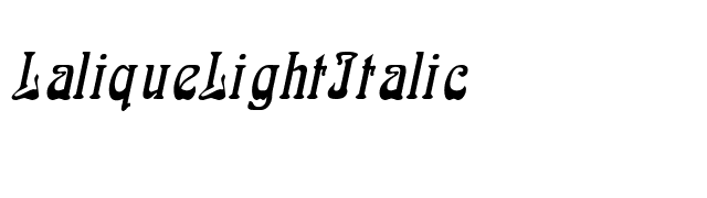 LaliqueLightItalic font preview