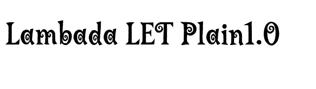 Lambada LET Plain1.0 font preview