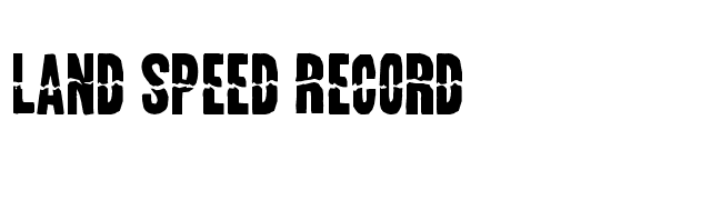 Land Speed Record font preview
