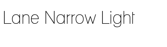 Lane Narrow Light font preview