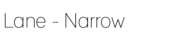 Lane - Narrow font preview