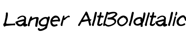 Langer AltBoldItalic font preview
