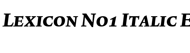Lexicon No1 Italic E Exp font preview