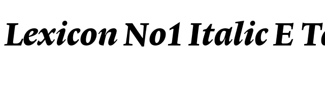 Lexicon No1 Italic E Tab font preview