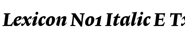 Lexicon No1 Italic E Txt font preview