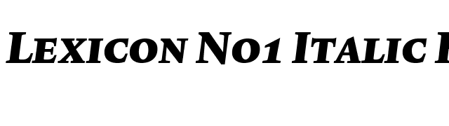 Lexicon No1 Italic F Exp font preview