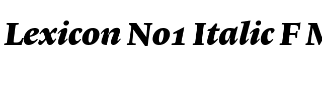 Lexicon No1 Italic F Med font preview