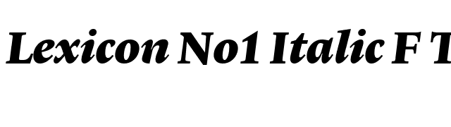 Lexicon No1 Italic F Tab font preview