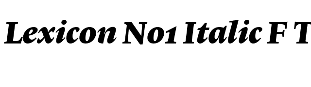 Lexicon No1 Italic F Txt font preview