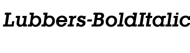 Lubbers-BoldItalic font preview