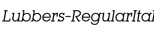 Lubbers-RegularItalic font preview