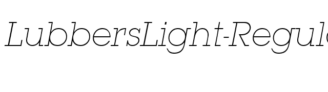 LubbersLight-RegularItalic font preview