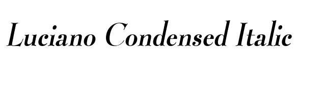 Luciano Condensed Italic font preview