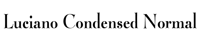 Luciano Condensed Normal font preview