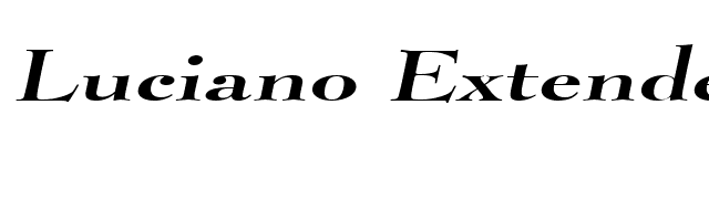 Luciano Extended Italic font preview