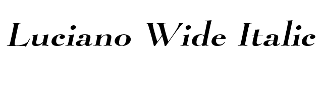 Luciano Wide Italic font preview