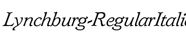 Lynchburg-RegularItalic font preview