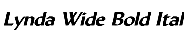 Lynda Wide Bold Italic font preview