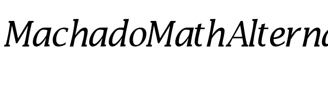 MachadoMathAlternateExtSSK font preview