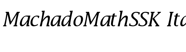MachadoMathSSK Italic font preview