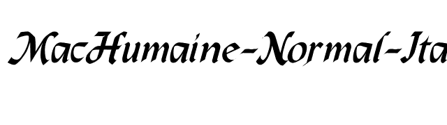 MacHumaine-Normal-Italic font preview