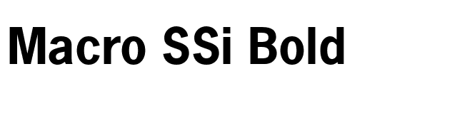 Macro SSi Bold font preview