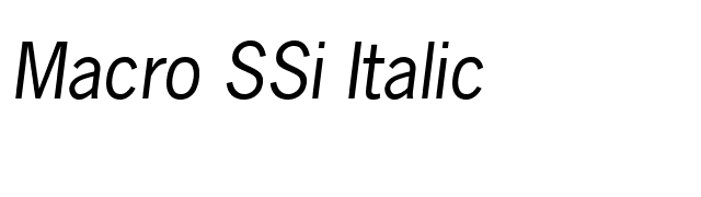 Macro SSi Italic font preview