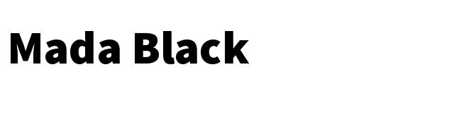 Mada Black font preview