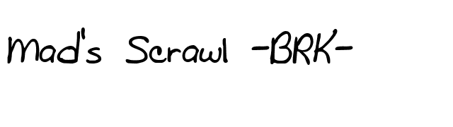 Mad's Scrawl -BRK- font preview