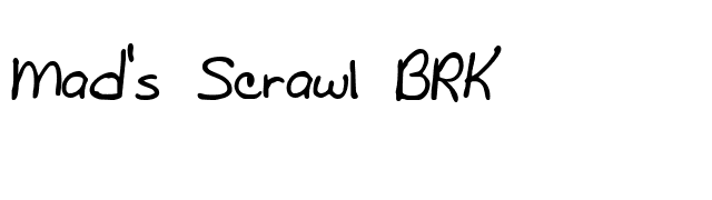 Mad's Scrawl BRK font preview