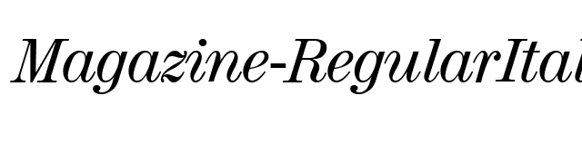 Magazine-RegularItalic font preview