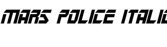 Mars Police Italic font preview