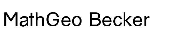 MathGeo Becker font preview